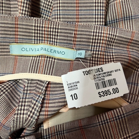 Olivia Palermo | NWT Plaid Trousers High Waisted Pants Auburn Size 10 - Picture 2 of 10